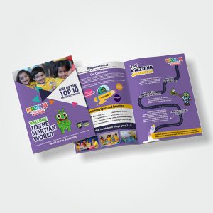 School brochure designed for Kidzonia International Preschool by Prodigious Design Studio. #bestgraphicdesigncompany #graphicdesignerforschool #schoolflyerdesigning #schoolflyers #schoolbrochure #graphicdesignernearme #graphicdesigncompanynearme #portfolio #instagramposts #facebookposts