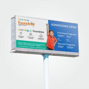 School Outdoor Banner designed for by Prodigious Design Studio. #bestgraphicdesigncompany #graphicdesignerforschool #schoolflyerdesigning #schoolflyers #schoolbrochure #graphicdesignernearme #graphicdesigncompanynearme #portfolio #instagramposts #facebookposts