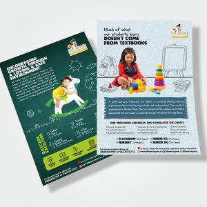 School flyers designed for Little Sprouts Preschool by Prodigious Design Studio. #bestgraphicdesigncompany #graphicdesignerforschool #schoolflyerdesigning #schoolflyers #schoolbrochure #graphicdesignernearme #graphicdesigncompanynearme #portfolio #instagramposts #facebookposts