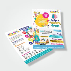 School flyers designed for Discover First Step Preschool by Prodigious Design Studio. #bestgraphicdesigncompany #graphicdesignerforschool #schoolflyerdesigning #schoolflyers #schoolbrochure #graphicdesignernearme #graphicdesigncompanynearme #portfolio #instagramposts #facebookposts