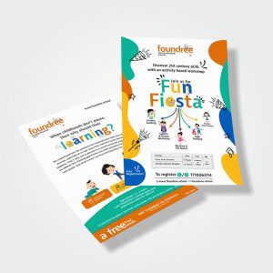 School flyers designed for Foundree Preschool by Prodigious Design Studio. #bestgraphicdesigncompany #graphicdesignerforschool #schoolflyerdesigning #schoolflyers #schoolbrochure #graphicdesignernearme #graphicdesigncompanynearme #portfolio #instagramposts #facebookposts