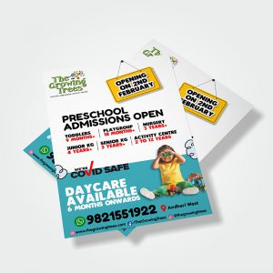 School flyers designed for The Growing Trees Preschool by Prodigious Design Studio. #bestgraphicdesigncompany #graphicdesignerforschool #schoolflyerdesigning #schoolflyers #schoolbrochure #graphicdesignernearme #graphicdesigncompanynearme #portfolio #instagramposts #facebookposts