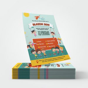 Annual Sports Day Event Invitation designed for Miracle Minds Preschool by Prodigious Design Studio. #bestgraphicdesigncompany #graphicdesignerforschool #schoolflyerdesigning #schoolflyers #schoolbrochure #graphicdesignernearme #graphicdesigncompanynearme #portfolio #instagramposts #facebookposts #invitedesign